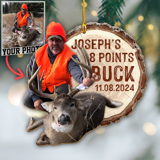 Custom Hunting Photo Wood Ornament