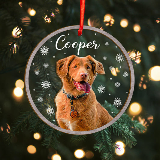 Custom Photo Dog Wood and Acrylic Ornament