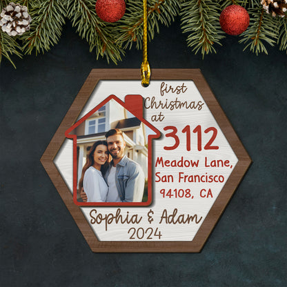 Custom New Home Photo 2-Layer Wood Ornament