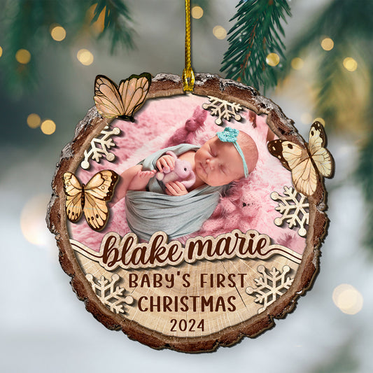 Custom Baby 2-Layer Wood Slice Ornament