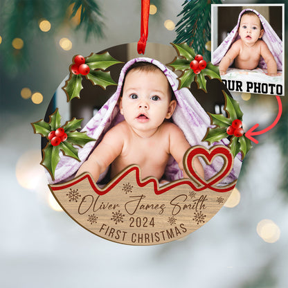 Custom Baby Photo Wood and Acrylic Ornament