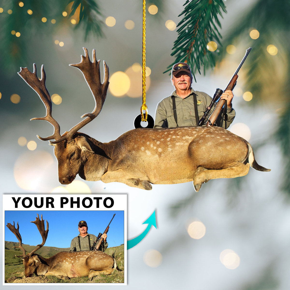 Custom Hunting Photo Ornament