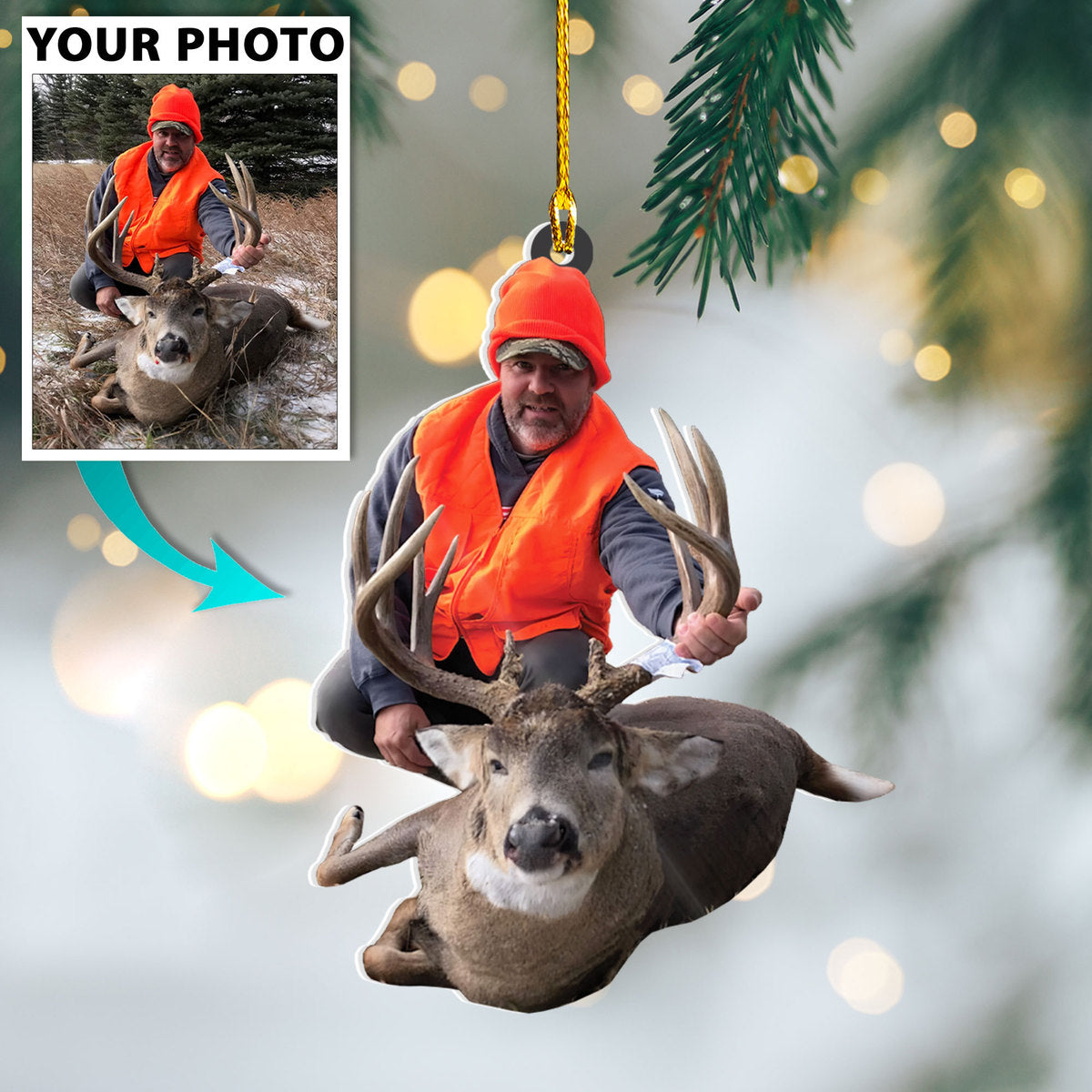 Custom Hunting Photo Ornament