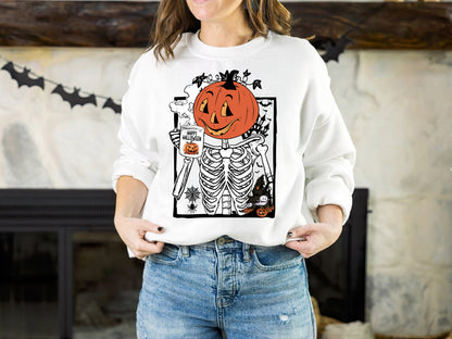 Pumpkin Halloween Drinking Coffee Shirt