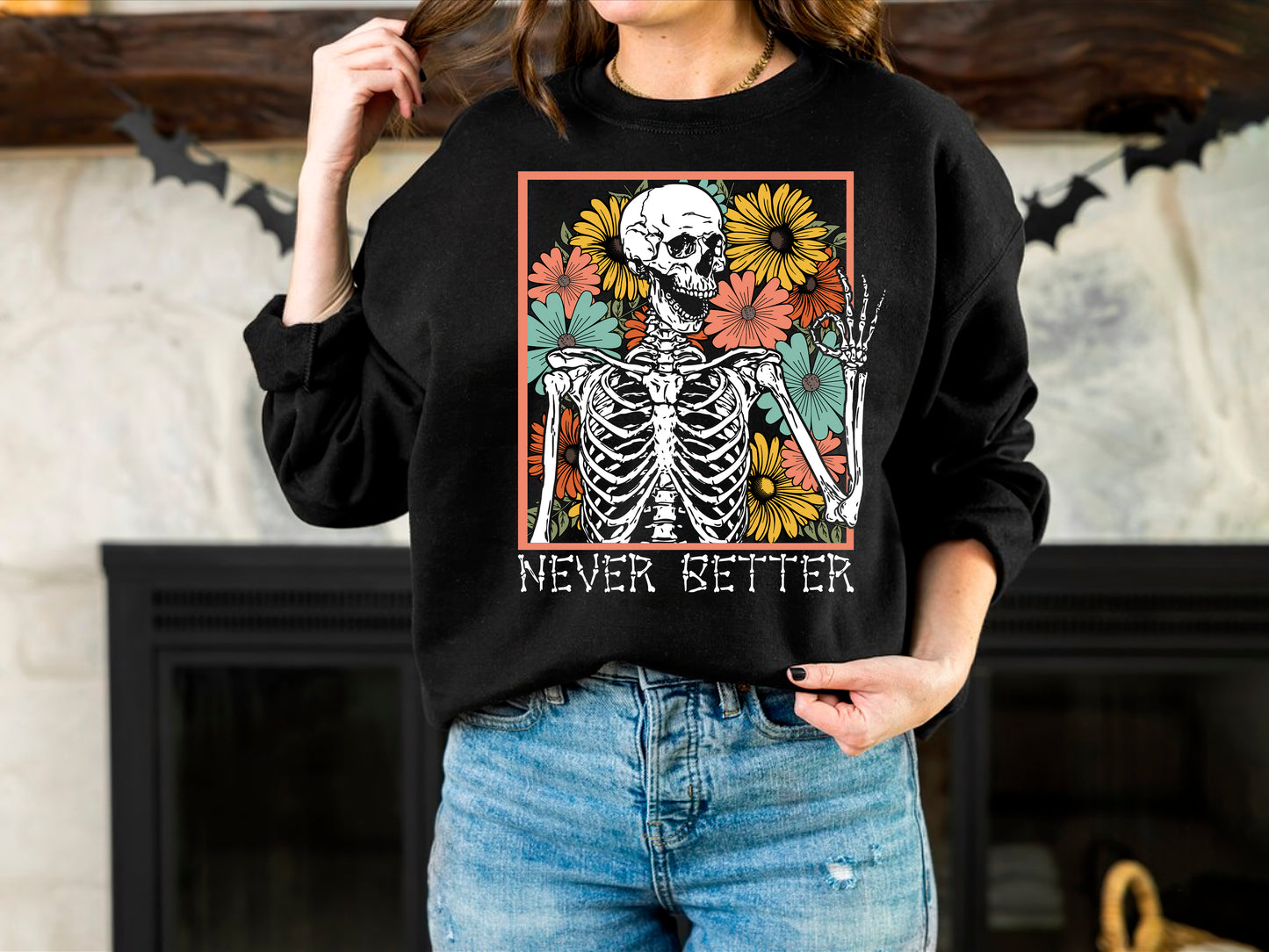 Never Better Skeleton Halloween Shirt