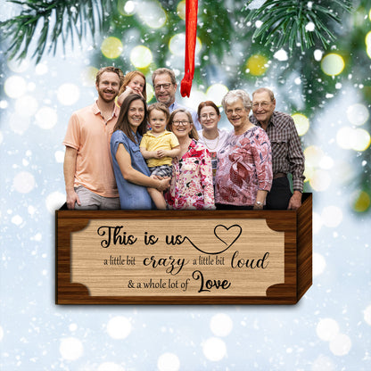 Custom Photo Family Wood and Acrylic Ornament