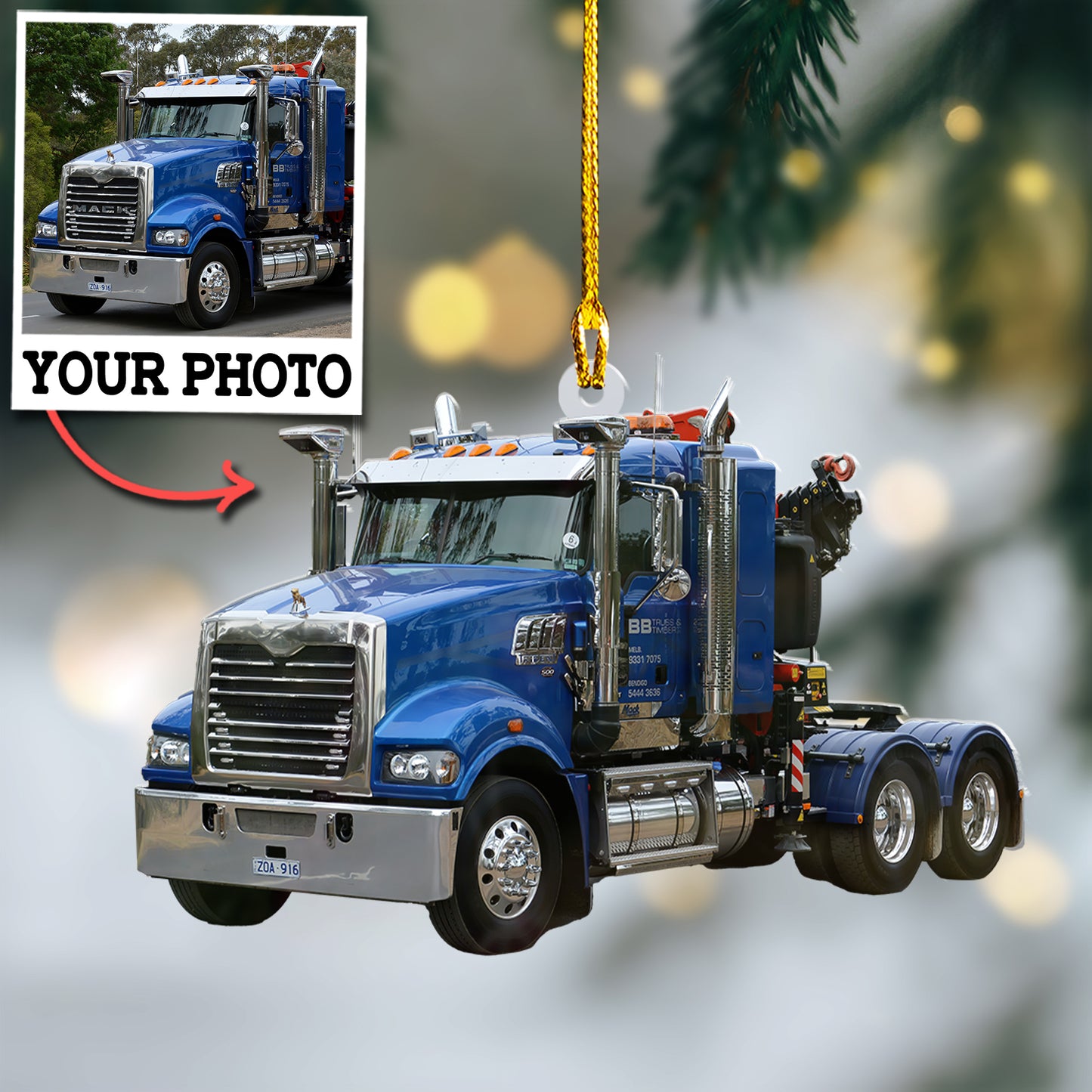 Custom Truck Photo Ornament