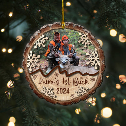 Custom Hunting Photo 2-Layer Wood Ornament