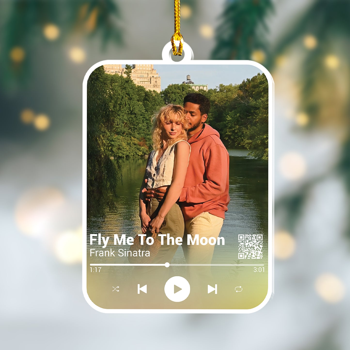 Custom Photo Music Player QR Ornament