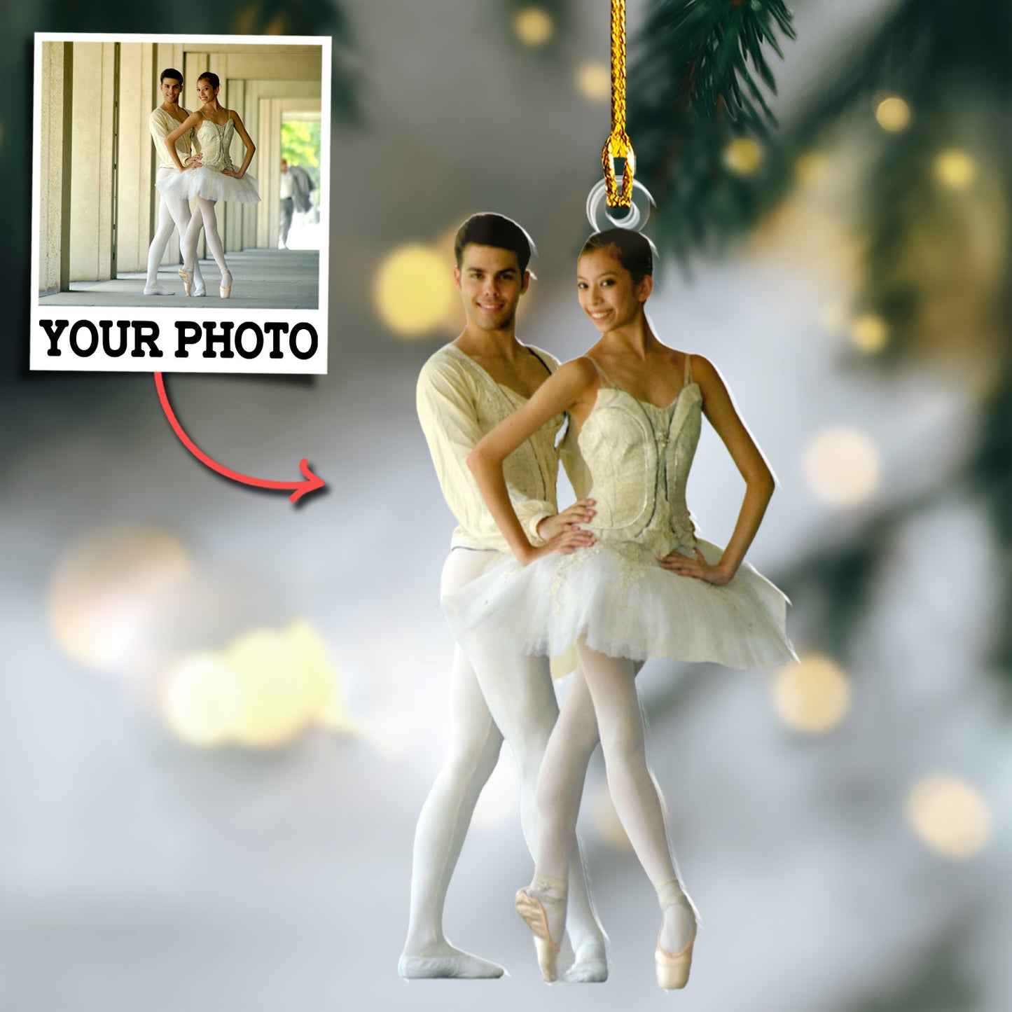 Custom Ballet Dancing Photo Ornament