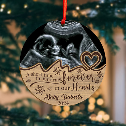 Custom Ultrasound Photo Baby Memorial Wood and Acrylic Ornament