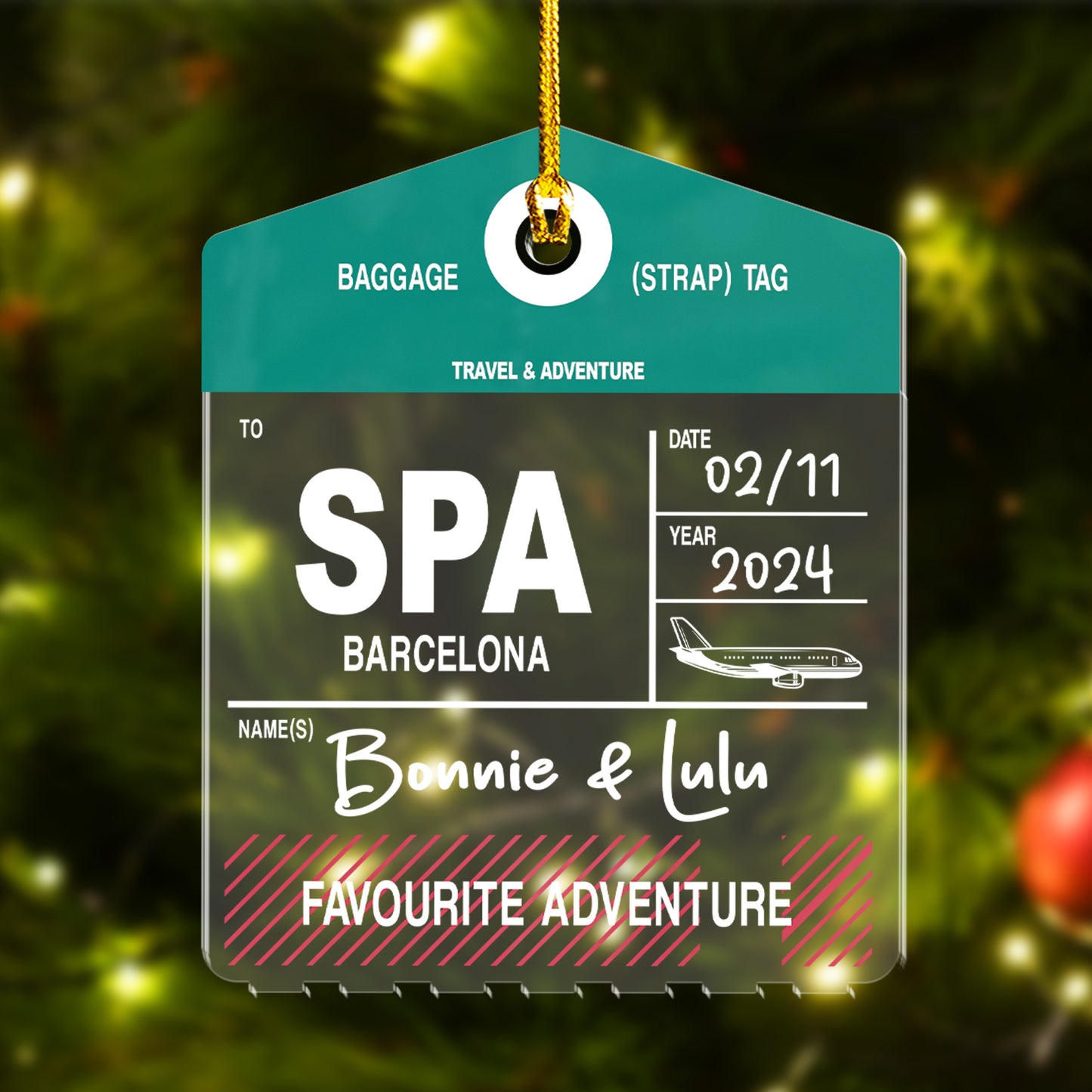 Custom Travel Clear Luggage Tag Ornament