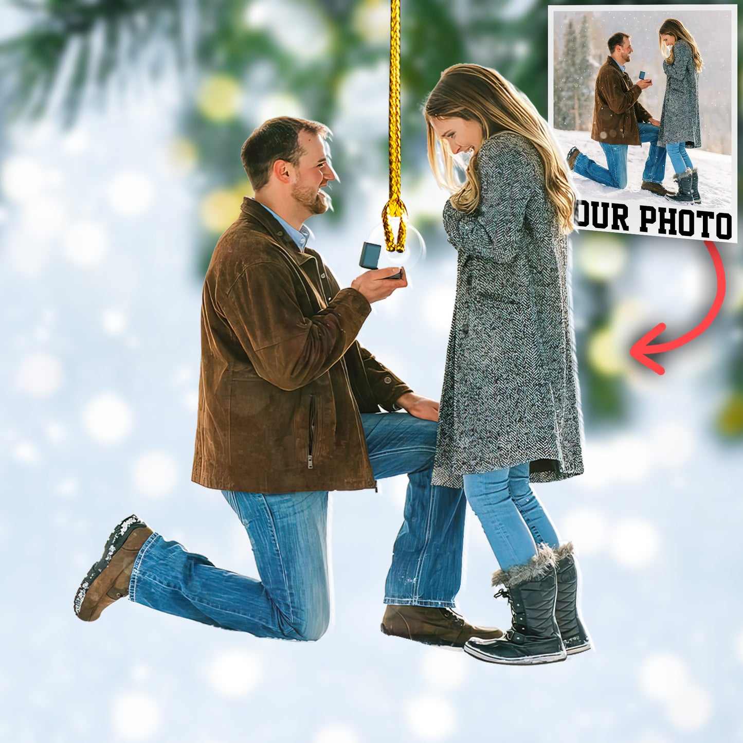 Custom Couple Photo Ornament