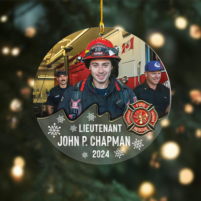 Custom Firefighter Photo Ornament