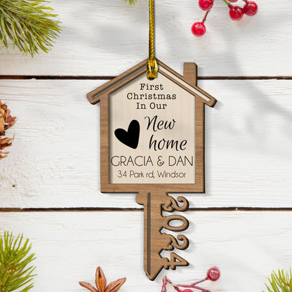 Custom New Home 2024 2-Layers Wood Ornament