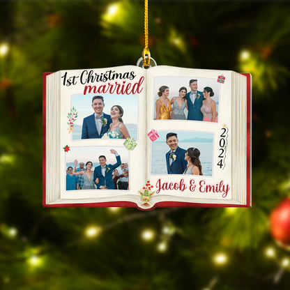 Custom Photobook Wedding Ornament