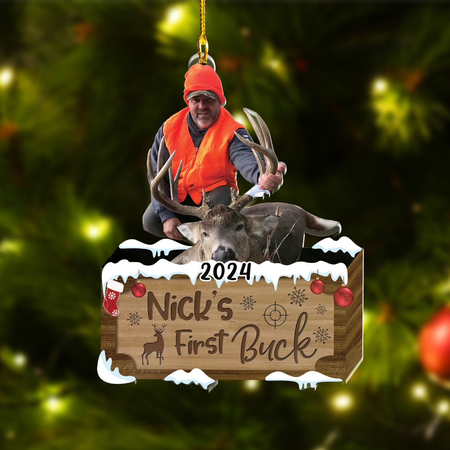 Custom Hunting Photo Ornament