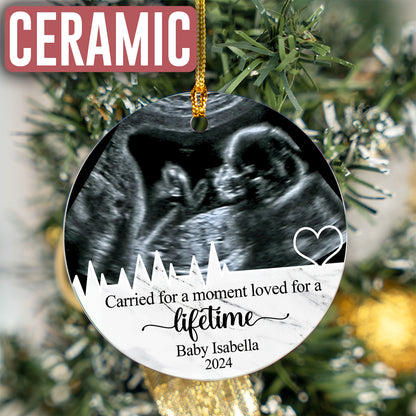 Custom Miscarriage Baby Ultrasound Photo Ornament