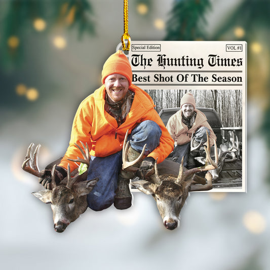 Custom Hunting Photo Newspaper Ornament