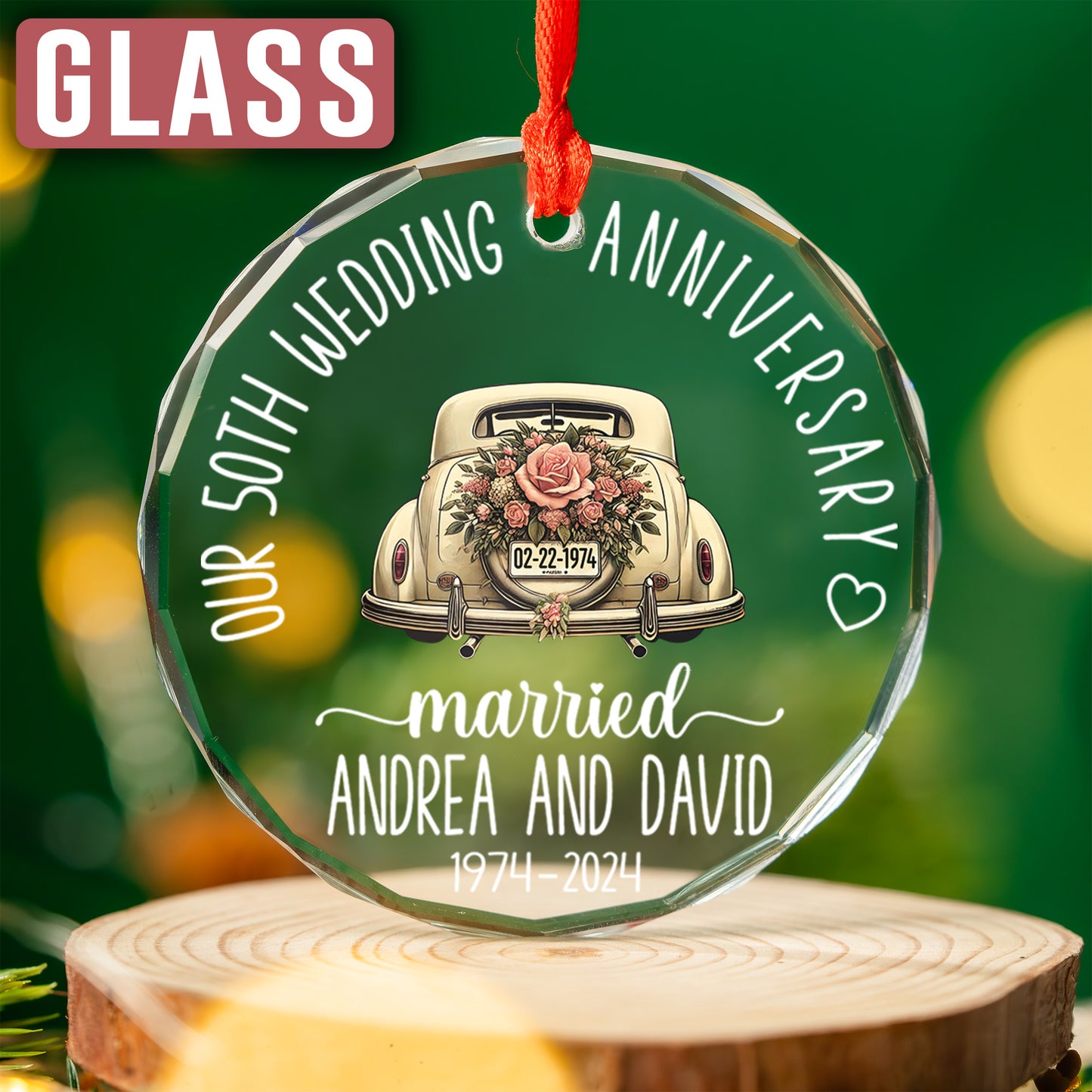 Custom Car Wedding Anniversary Ornament