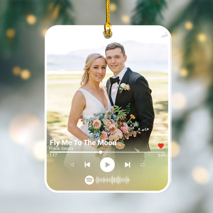 Custom Photo Music Player Couple Ornament