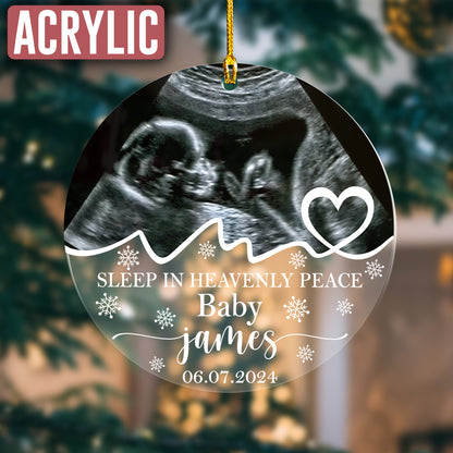 Custom Memorial Baby Ultrasound  Photo Ornament