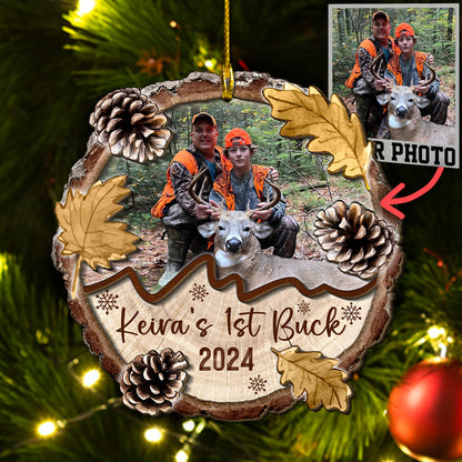 Custom Hunting Photo 2-Layer Wood Ornament