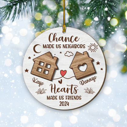 Custom Neighbors 2-Layers Wood Ornament