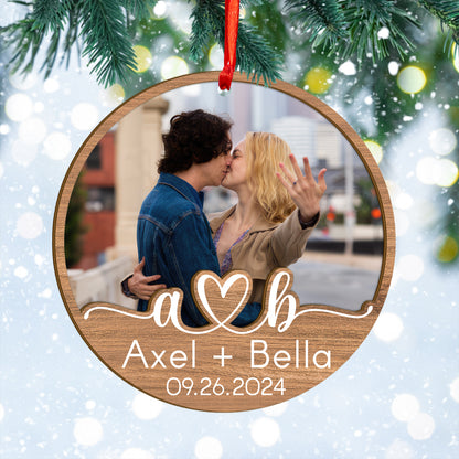 Custom Photo Couple Wood and Acrylic Ornament