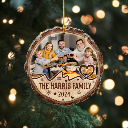 Custom Family Wood Slice Ornament