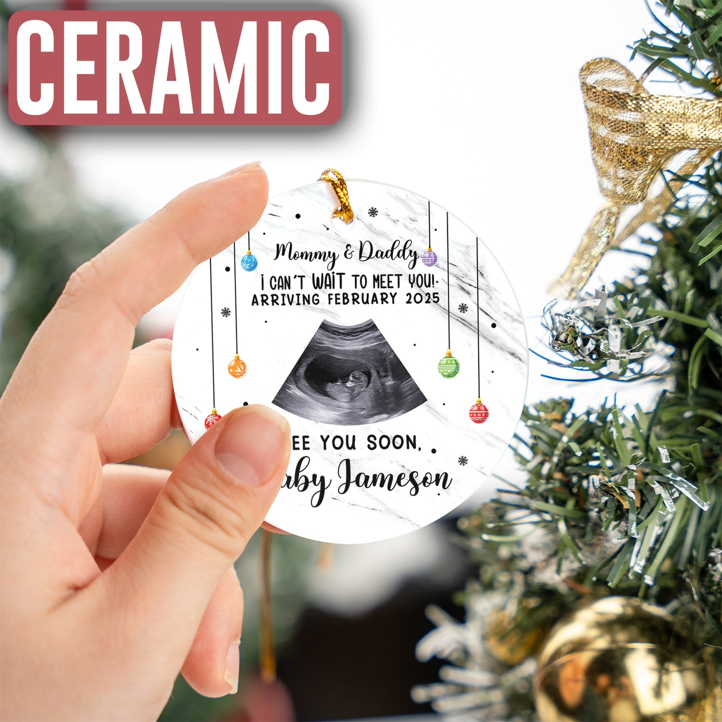 Custom Ultrasound Photo Ornament