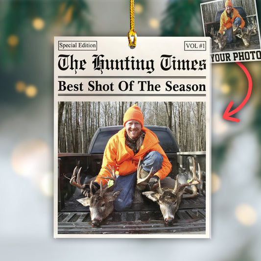 Custom Hunting Photo Newspaper Ornament