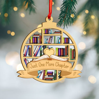 Custom Book Lovers Christmas Wood and Acrylic Ornament