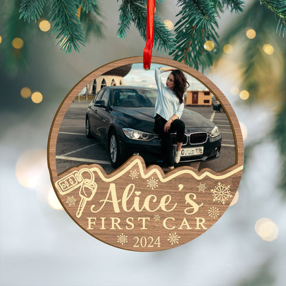 Custom First Car Wood and Acrylic Ornament