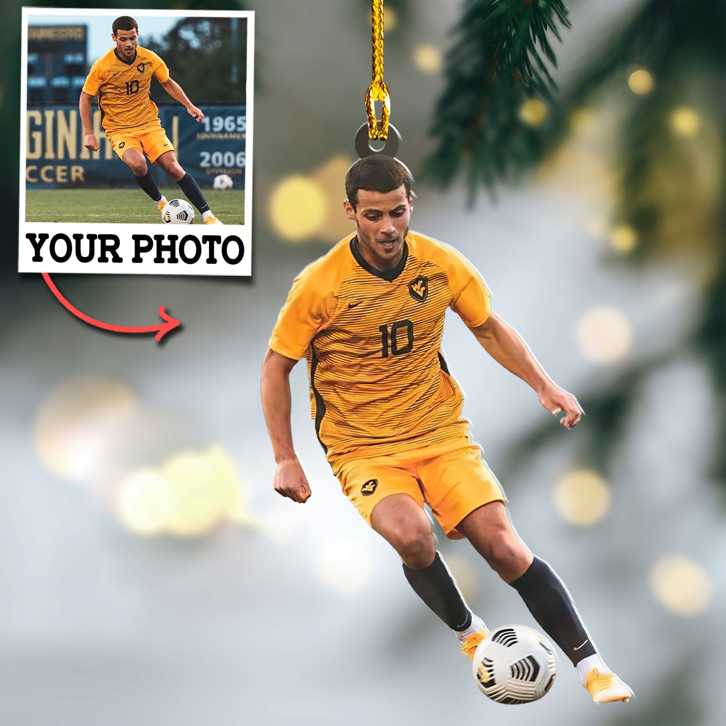 Custom Photo Soccer Ornament