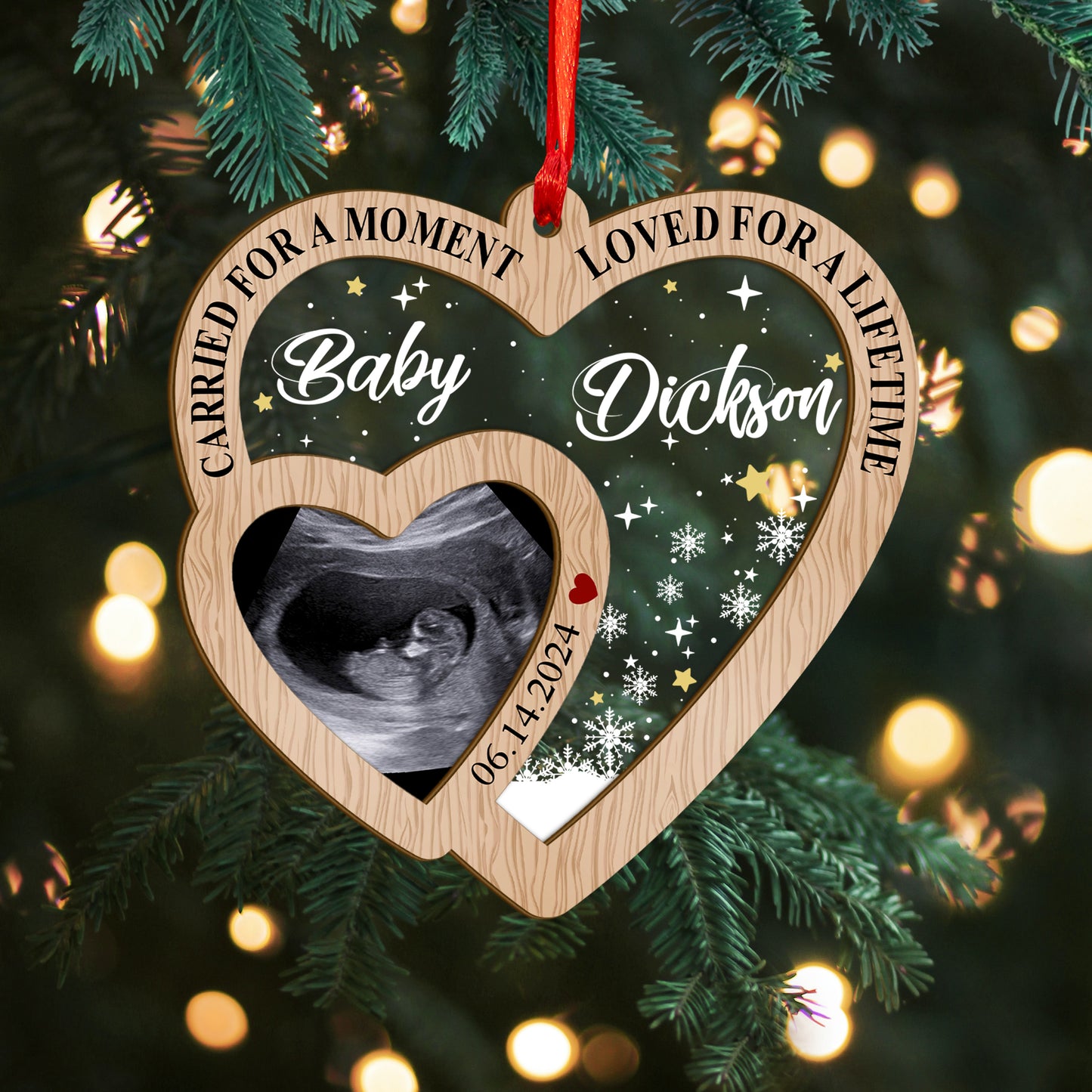 Custom Miscarriage Photo Wood and Acrylic Ornament