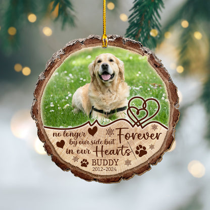 Custom Dog Memorial Photo Wood Ornament