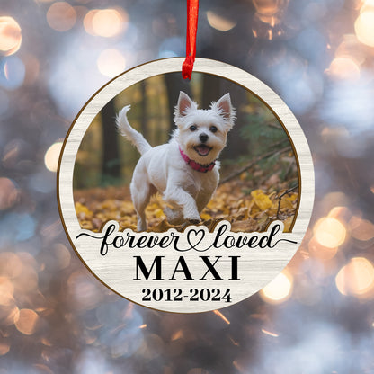 Custom Photo Memorial Dog Wood and Acrylic Ornament