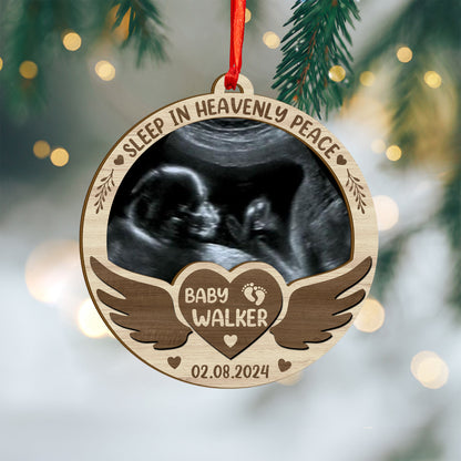 Custom Ultrasound Photo Wood and Acrylic Ornament