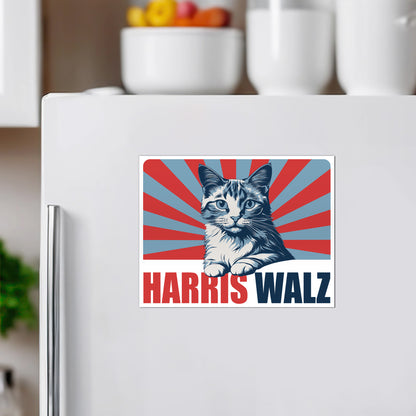 Harris Walz Cat Magnet