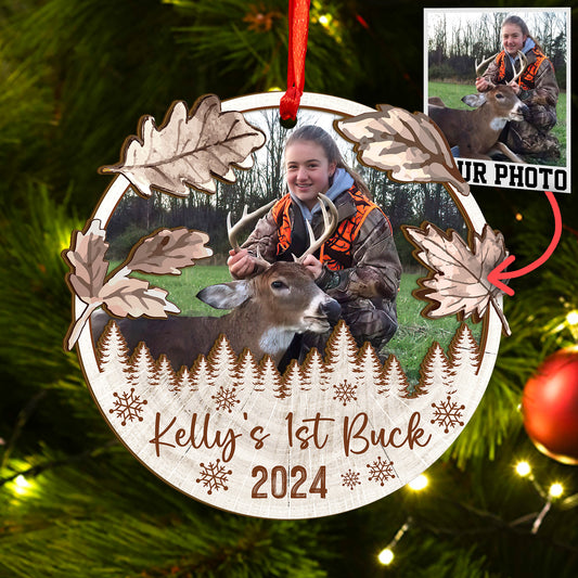 Custom Hunting Photo Wood and Acrylic Ornament