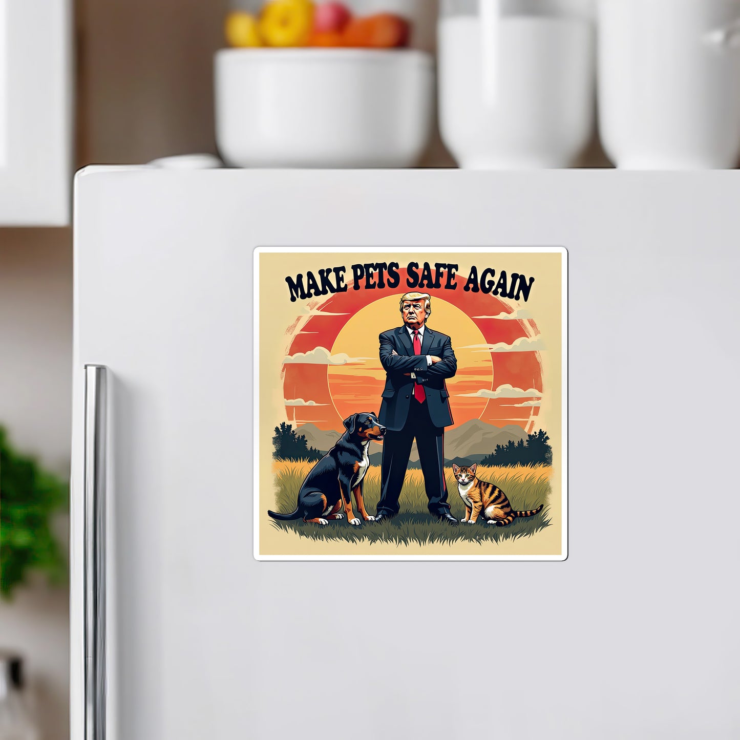 Make Pets Safe Again Trump Magnet