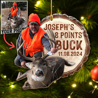 Custom Hunting Photo Wood Ornament