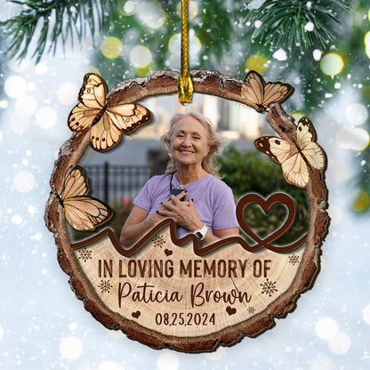 Custom Memorial Photo 2-Layer Wood Ornament