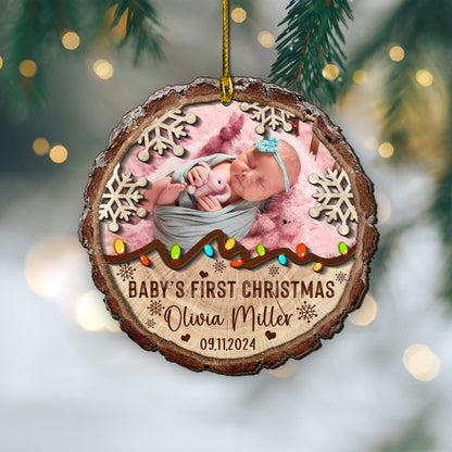 Custom Baby Photo 2-Layer Wood Ornament