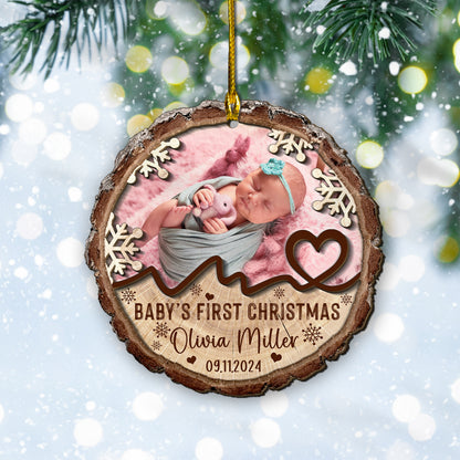 Custom Baby Photo 2-Layer Wood Ornament