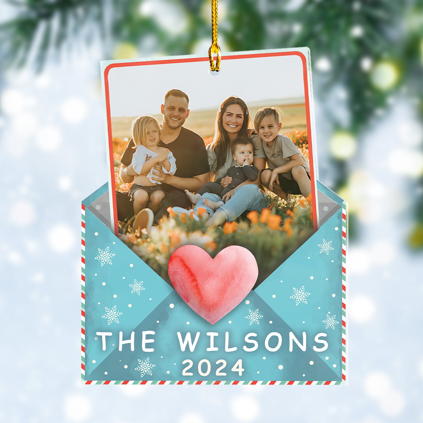 Custom Letter Family Photo Ornament