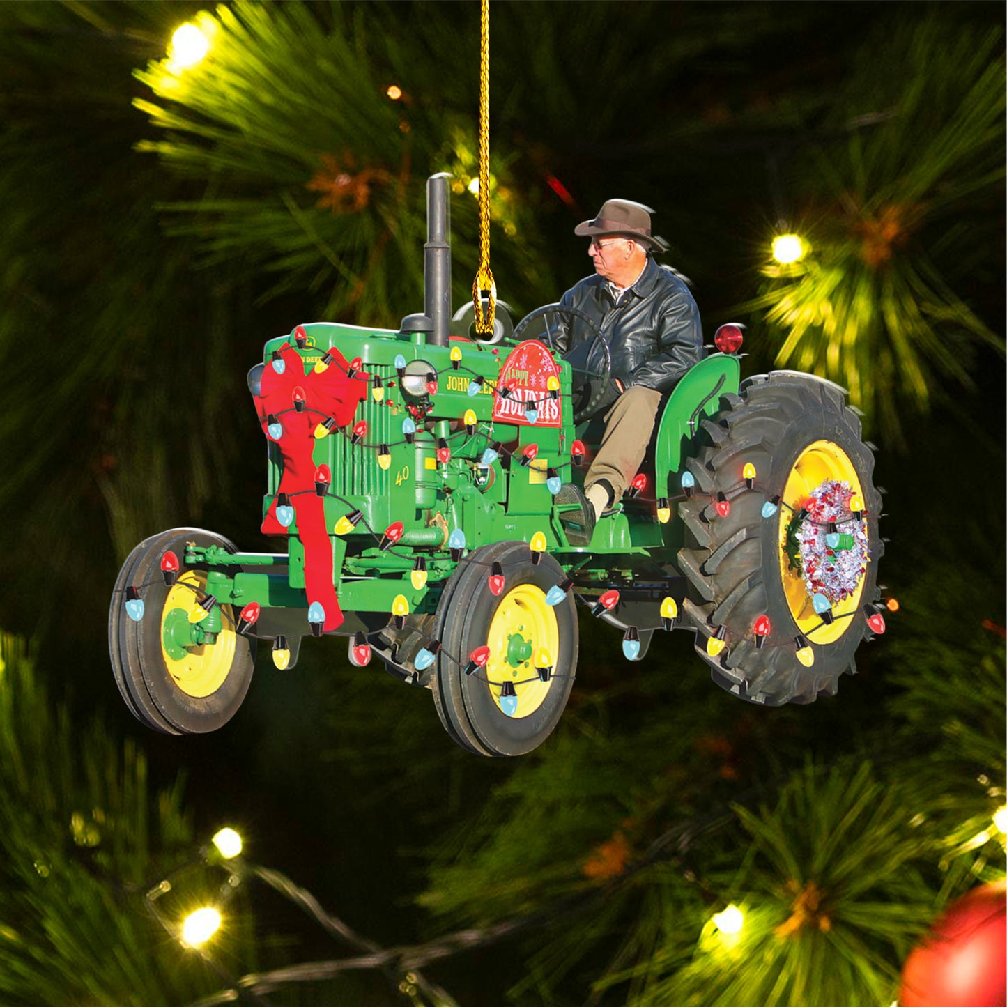 Custom Tractor Photo Ornament