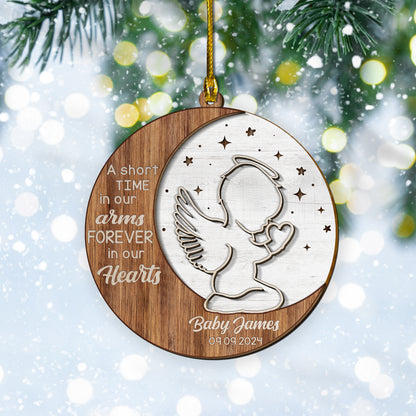 Custom Baby Name Memorial 2-Layers Wood Ornament