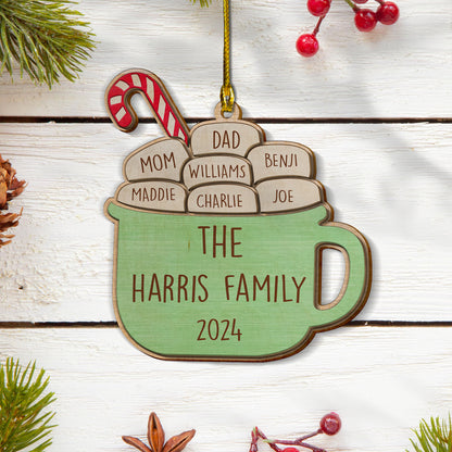 Custom Family Names 2-Layer Wood Ornament